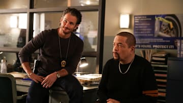 LAW & ORDER: SPECIAL VICTIMS UNIT -- "Soldier Up" Episode 24011 -- Pictured: (l-r) Kevin Kane as Det. Terry Bruno, Ice T as Sgt. Odafin "Fin" Tutuola -- (Photo by: Peter Kramer/NBC)