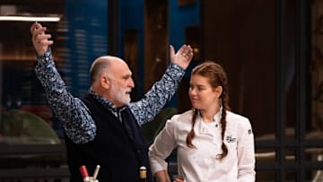 Julia Chebotar with Jose Andres on Yes, Chef