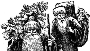 St. Nicholas and the dastardly Père Fouettard.