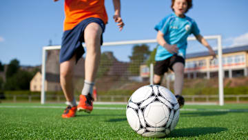 Boys playing soccer