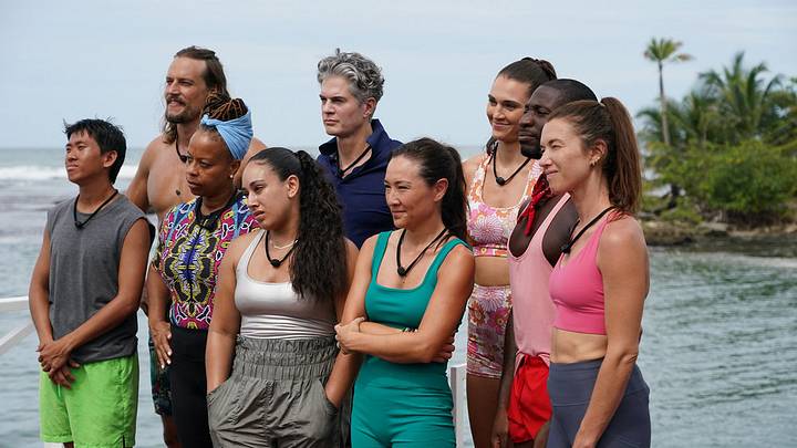 DEAL OR NO DEAL ISLAND -- "Power Grab" Episode 206 -- Pictured: (l-r) Dickson Wong, David Genat, La Shell Wooten, Seychelle Cordero, Dr. Will Kirby, Courtney CK Kim, Alexis Lete, Phillip Solomon, Parvati Shallow -- (Photo by: Monty Brinton/NBC)
