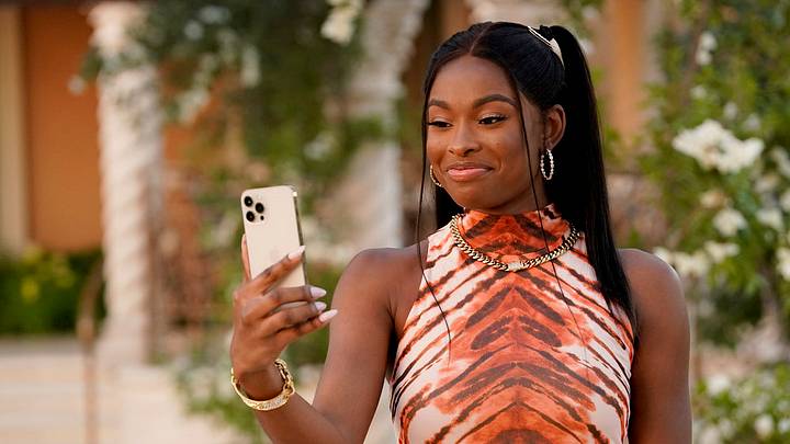 BEL-AIR -- "Keep Ya Head Up" Episode 102 -- Pictured: Coco Jones as Hilary Banks -- (Photo by: Greg Gayne/Peacock)