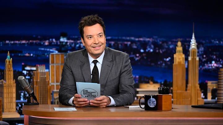 THE TONIGHT SHOW STARRING JIMMY FALLON -- Episode 2197 -- Pictured: Host Jimmy Fallon during Hashtags on Wednesday, October 8, 2025 -- (Photo by: Todd Owyoung/NBC)