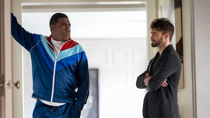 THE FALL AND RISE OF REGGIE DINKINS -- "Pilot" Episode 101 -- Pictured: (l-r) Tracy Morgan as Reggie Dinkins, Daniel Radcliffe as Arthur Tobin (Photo by: Scott Gries/NBC)