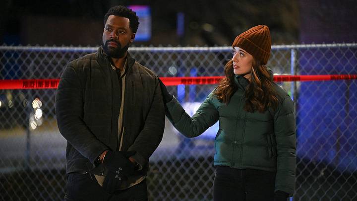 CHICAGO P.D. -- "Street Jesus" Episode 12013 -- Pictured: (l-r) LaRoyce Hawkins as Officer Kevin Atwater, Marina Squerciati as Officer Kim Burgess 