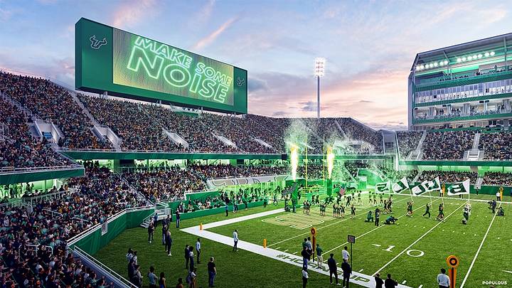An eye-opening rendering of USF's new stadium. 