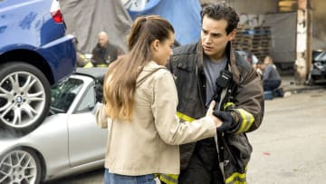 CHICAGO FIRE-- "Buckle Up" Episode 804 -- Pictured: Alberto Rosende as Blake Gallo -- (Photo by: Adrian Burrows/NBC)