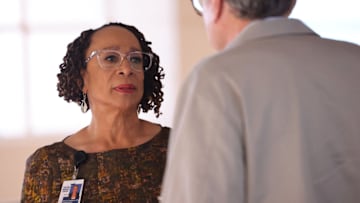 CHICAGO MED -- "Found Family" Episode 1104 -- Pictured: (l-r) Oliver Platt as Dr. Daniel Charles, S. Epatha Merkerson as Sharon Goodwin