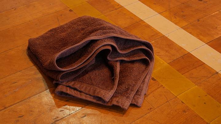 Towel lying on the floor
