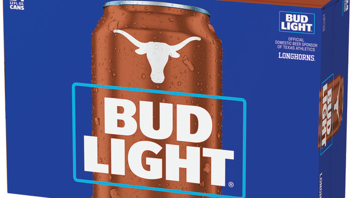 The new Bud Light UT Austin Package Released by Anheuser-Busch on August 27th, 2024.