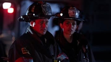 CHICAGO FIRE -- "Untouchable" Episode 13007 -- Pictured: (l-r) Taylor Kinney as Kelly Severide, Miranda Rae Mayo as Stella Kidd