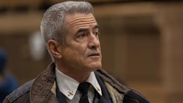 CHICAGO FIRE -- "In The Rubble" Episode 13016 -- Pictured: Dermot Mulroney as Chief Dom Pascal -- (Photo by: Peter Gordon/NBC)