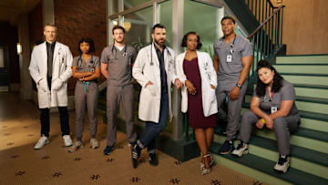 BRILLIANT MINDS -- Season: 1 -- Pictured: (l-r) Teddy Sears as Dr. Josh Nichols, Ashleigh LaThrop as Dr. Ericka Kinney, Alex MacNicholl as Dr. Van Markus, Zachary Quinto as Dr. Oliver Wolf, Tamberla Perry as Dr. Carol Pierce, Spence Moore II as Dr. Jacob Nash, Aury Krebs as Dr. Dana Dang -- (Photo by: Brendan Meadows/NBC)