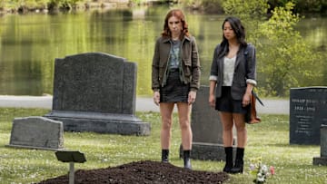 LAID -- FB to the T Episode 102 -- Pictured: (l-r) Zosia Mamet as AJ, Stephanie Hsu as Ruby -- (Photo by: James Dittiger/PEACOCK)