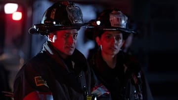 CHICAGO FIRE -- "Untouchable" Episode 13007 -- Pictured: (l-r) Taylor Kinney as Kelly Severide, Miranda Rae Mayo as Stella Kidd