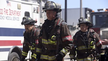 CHICAGO FIRE -- "Under Pressure" Episode 12012 -- Pictured: (l-r) Joe Minoso as Joe Cruz, Taylor Kinney as Kelly Severide, Anthony Ferraris as Tony -- (Photo by: Adrian S Burrows Sr/NBC)