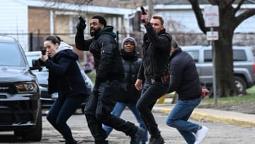 CHICAGO P.D. -- "Inventory" Episode 11012 -- Pictured: (l-r) Marina Squerciati as Kim Burgess, LaRoyce Hawkins as Kevin Atwater, Patrick John Flueger as Adam Ruzek -- (Photo by: Lori Allen/NBC)