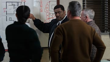 CHICAGO FIRE -- "Post-Mortem" Episode 13018 -- Pictured: (l-r) Eamonn Walker as Wallace Boden, David Eigenberg as Christopher Herrmann -- (Photo by: Peter Gordon/NBC)