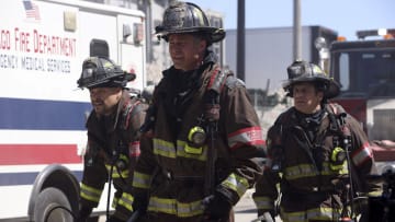 CHICAGO FIRE -- "Under Pressure" Episode 12012 -- Pictured: (l-r) Joe Minoso as Joe Cruz, Taylor Kinney as Kelly Severide, Anthony Ferraris as Tony -- (Photo by: Adrian S Burrows Sr/NBC)