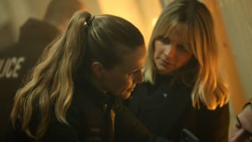 CHICAGO P.D. -- "More" Episode 11013 -- Pictured: (l-r) Tracy Spiridakos as Hailey Upton, Bojana Novakovic as Josephine Petrovic -- (Photo by: George Burns Jr/NBC)