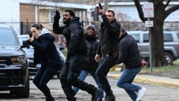 CHICAGO P.D. -- "Inventory" Episode 11012 -- Pictured: (l-r) Marina Squerciati as Kim Burgess, LaRoyce Hawkins as Kevin Atwater, Patrick John Flueger as Adam Ruzek -- (Photo by: Lori Allen/NBC)