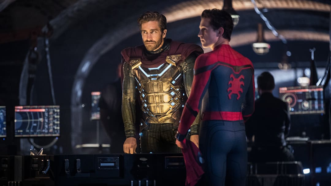 Jake Gyllenhaal and Tom Holland star in Columbia Pictures' SPIDER-MAN:  FAR FROM HOME.