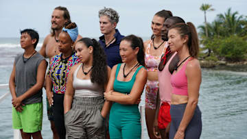 DEAL OR NO DEAL ISLAND -- "Power Grab" Episode 206 -- Pictured: (l-r) Dickson Wong, David Genat, La Shell Wooten, Seychelle Cordero, Dr. Will Kirby, Courtney CK Kim, Alexis Lete, Phillip Solomon, Parvati Shallow -- (Photo by: Monty Brinton/NBC)
