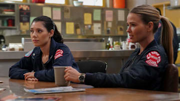 CHICAGO FIRE -- "Quicksand" Episode 13008 -- Pictured: (l-r) Hanako Greensmith as Violet Mikami, Jocelyn Hudon as Lyla Novak 