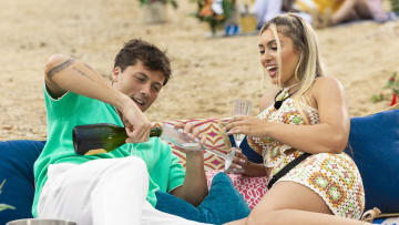 LOVE ISLAND USA -- Episode 607 -- Pictured: (l-r) Robert Rausch, Andrea Carmona -- (Photo by: Ben Symons/Peacock)