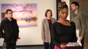 FOUND -- "Missing While Dying" Episode 222 -- Pictured: (l-r) Scott Daniel Johnson as Darryl Reed, Kelli Williams as Margaret, Shanola Hampton as Gabi Mosely, Karan Oberoi as Dahn -- (Photo by: Matt Miller/NBC)