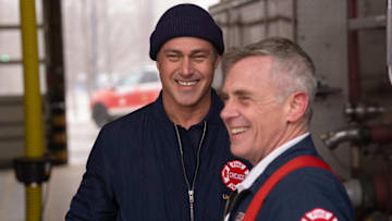 CHICAGO FIRE -- "A Beast Like This" Episode 13017 -- Pictured: (l-r) Taylor Kinney as Kelly Severide, David Eigenberg as Christopher Herrmann 