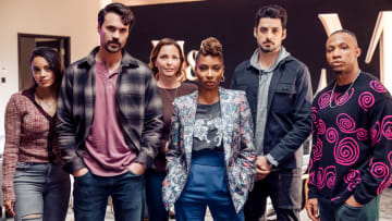 FOUND -- Pictured: (l-r) Gabrielle Elise Walsh as Lacey Quinn, Brett Dalton as Detective Mark Trent, Kelli Williams as Margaret Reed, Shanola Hampton as Gabi Mosley, Karan Oberoi as Dhan Rana, Arlen Escarpeta as Zeke Wallace -- (Photo by: Matt Miller/NBC)