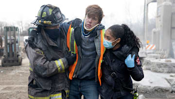 CHICAGO FIRE -- "Funny What Things Remind Us" Episode 904 -- Pictured: (l-r) Jesse Spencer as Matthew Casey, Adriyan Rae as Gianna Mackey -- (Photo by: Adrian S. Burrows Sr./NBC)