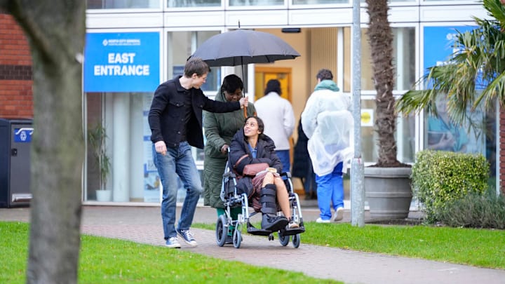 THE RAINMAKER -- Episode 106 -- Pictured: (l-r) Milo Callaghan as Rudy Baylor, Robyn Cara as Kelly Riker -- (Photo by: Christopher Barr/USA Network)