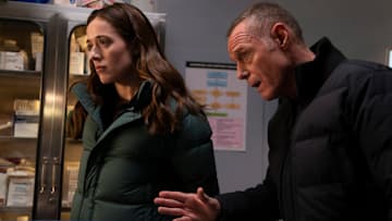 CHICAGO FIRE -- "In The Trenches: Part I" Episode 13011 -- Pictured: (l-r) Marina Squerciati as Officer Kim Burgess, Jason Beghe as Sgt. Hank Voight -- (Photo by: Peter Gordon/NBC)