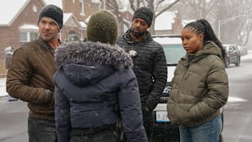CHICAGO P.D. -- "Demons" Episode 12018 -- Pictured: (l-r) Patrick John Flueger as Officer Adam Ruzek, LaRoyce Hawkins as Officer Kevin Atwater, Toya Turner as Kiana Cook -- (Photo by: Elizabeth Sisson/NBC)