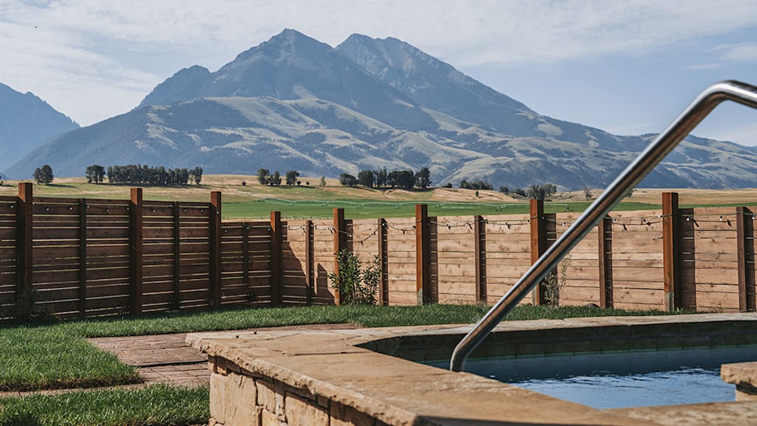 The spa courtyard at Sage Lodge in Montana. 