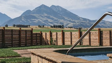 The spa courtyard at Sage Lodge in Montana. 