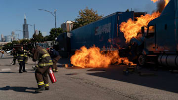 CHICAGO FIRE -- "Down The Rabbit Hole" Episode 13005 -- Pictured: Explosion