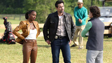 FOUND -- "Missing While Gabi Mosely" Episode 206 -- Pictured: (l-r) Shanola Hampton as Gabi, Brett Dalton as Detective Mark Trent, Ryan Spink as Ryan Winslow