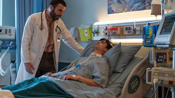 BRILLIANT MINDS -- "The Man from Grozny" Episode 107 -- Pictured: (l-r) Zachary Quinto as Dr. Oliver Wolf, Alex Ozerov-Meyer as Roman (John Doe)