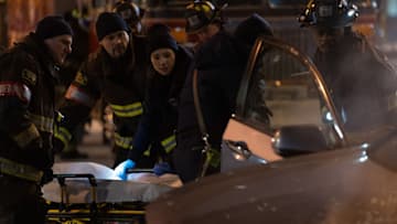 CHICAGO FIRE -- "Too Close" Episode 13015 -- Pictured: (l-r) Anthony Ferraris as Tony Ferraris, Joe Miñoso as Joe Cruz, Hanako Greensmith as Violet Mikami, Daniel Kyri as Darren Ritter -- (Photo by: Peter Gordon/NBC)