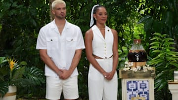 DEAL OR NO DEAL ISLAND -- "The Banker Strikes Back" Episode 201 -- Pictured: (l-r) Ben Crofchick, Kamari Love -- (Photo by: Monty Brinton/NBC)