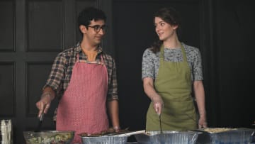 THE IRRATIONAL -- "Scorched Earth" Episode 108 -- Pictured: (l-r) Arash DeMaxi as Rizwan, Molly Kunz as Phoebe -- (Photo by: Sergei Bachlakov/NBC)