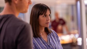 CHICAGO MED -- "Horseshoes and Hand Grenades" Episode 1103 -- Pictured: (l-r) Nick Gehlfuss as Dr. Will Halstead, Torrey DeVitto as Dr. Natalie Manning -- (Photo by: George Burns Jr/NBC)