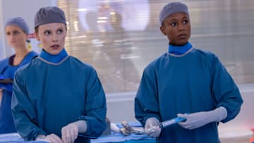 CHICAGO MED -- "The Story of Us" Episode 1106 -- Pictured: (l-r) Sarah Ramos as Dr. Caitlin Lenox, Ashlei Sharpe Chestnut as Dr. Naomi Howard 