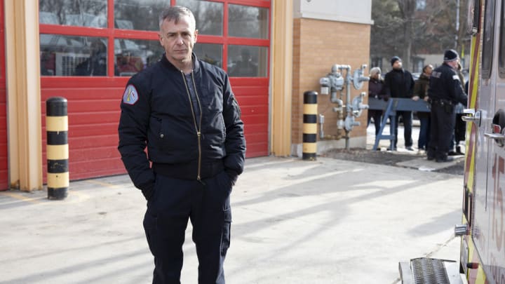 CHICAGO FIRE -- "Light Things Up" Episode 819 -- Pictured: David Eigenberg as Christopher Herrmann -- (Photo by: Adrian Burrows/NBC)