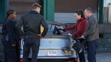CHICAGO P.D. -- "Friends and Family" Episode 12009 -- Pictured: (l-r) Toya Turner as Kiana Cook, Marina Squerciati as Officer Kim Burgess, Jason Beghe as Hank Voight
