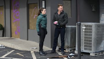 CHICAGO P.D. -- "Marie" Episode 12014 -- Pictured: (l-r) Marina Squerciati as Officer Kim Burgess, Patrick John Flueger as Officer Adam Ruzek -- (Photo by: Lori Allen/NBC)