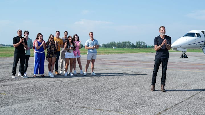 DESTINATION X -- "Welcome to Destination X" Episode 101 -- Pictured: (l-r) Josh Martinez, Jonah Evarts, Mack Fitzgerald, Tai Lowry, Rick Szabo, Shayne Cureton, Allyson "Ally" Bross, Rachel Rosette, Christian "Biggy" Bailey, Jeffrey Dean Morgan -- (Photo by: Matteo Graia/NBC)